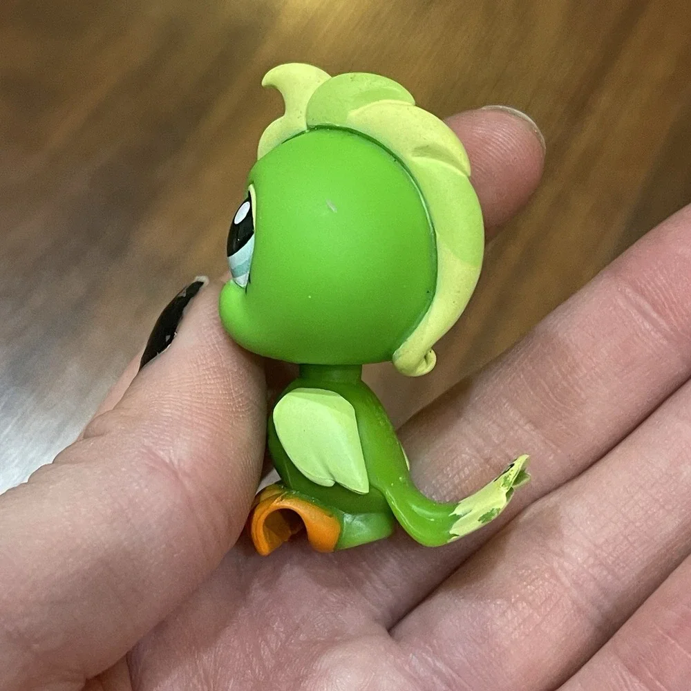 LPS Littlest Pet Shop‎ Green Parrot Parakeet Cockatoo Blue eyes #1369